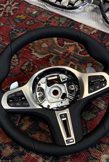BMW M Sport heated steering wheel with silver trim