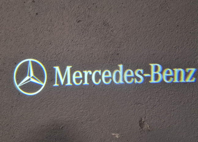 Sigla cu LED de curtoazie pentru lumina baltă pentru oglindă pentru Mercedes-Benz „AMG” 